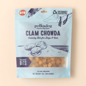 Polkadog Clam Chowda Training Bits Crunchy Dog and Cat Treats