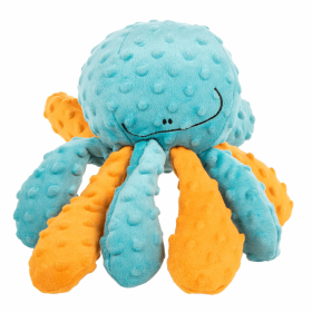 goDog Crazy Tugs Octopus Squeaky Plush Dog Toy Large