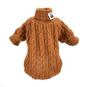 Dog Sweater Turtleneck Solid Color Dogs Clothes Warm Cotton For Puppy Small Medium Dogs Sweatshirt Jacket Chihuahua Teddy (Option: Khaki-S)