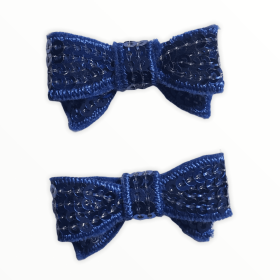 Mini Sequin Hair Bow Clips (Color: Royal Blue)