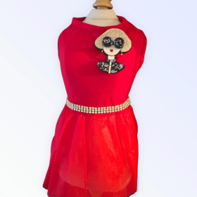 Ms. Fashion Red Party Dog Dress (size: medium)