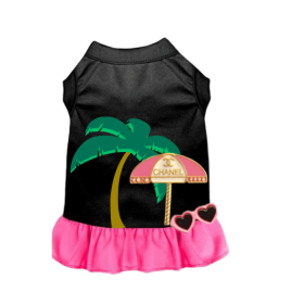 My CC Summer Vacay Dress (Color: BLACK W PINK RUFFLE, size: X Small)