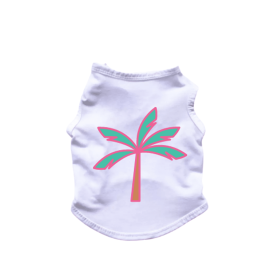 Palm Tree Tank Top (Color: White, size: large)