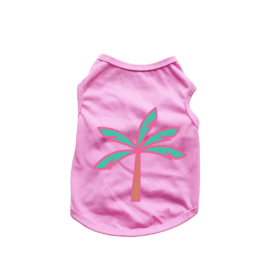 Palm Tree Tank Top (Color: Pink, size: medium)