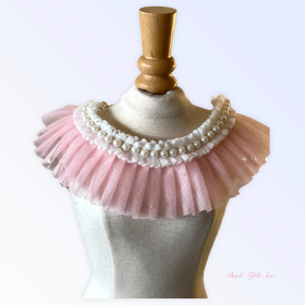 Pearl Neck Ruff (Color: Pink, size: small)