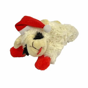 Multipet Holiday Lamb Chop w/ Santa Hat (size: 6 in)