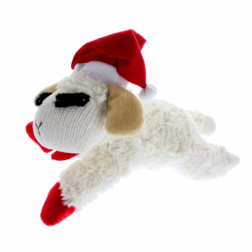 Multipet Holiday Lamb Chop w/ Santa Hat (size: 10 in)