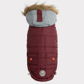 GF Pet  Winter Sailor Parka (Color: Burgundy, size: 3XL)