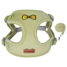 dog Harnesses and dog leash set; Pet Traction Rope Vest Pet Chest Strap Small and Medium Dog Strap Reflective Dog Walking Rope Wholesale (colour: Green)