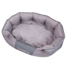 Touchdog 'Concept-Bark' Water-Resistant Premium Oval Dog Bed (Color: Grey)